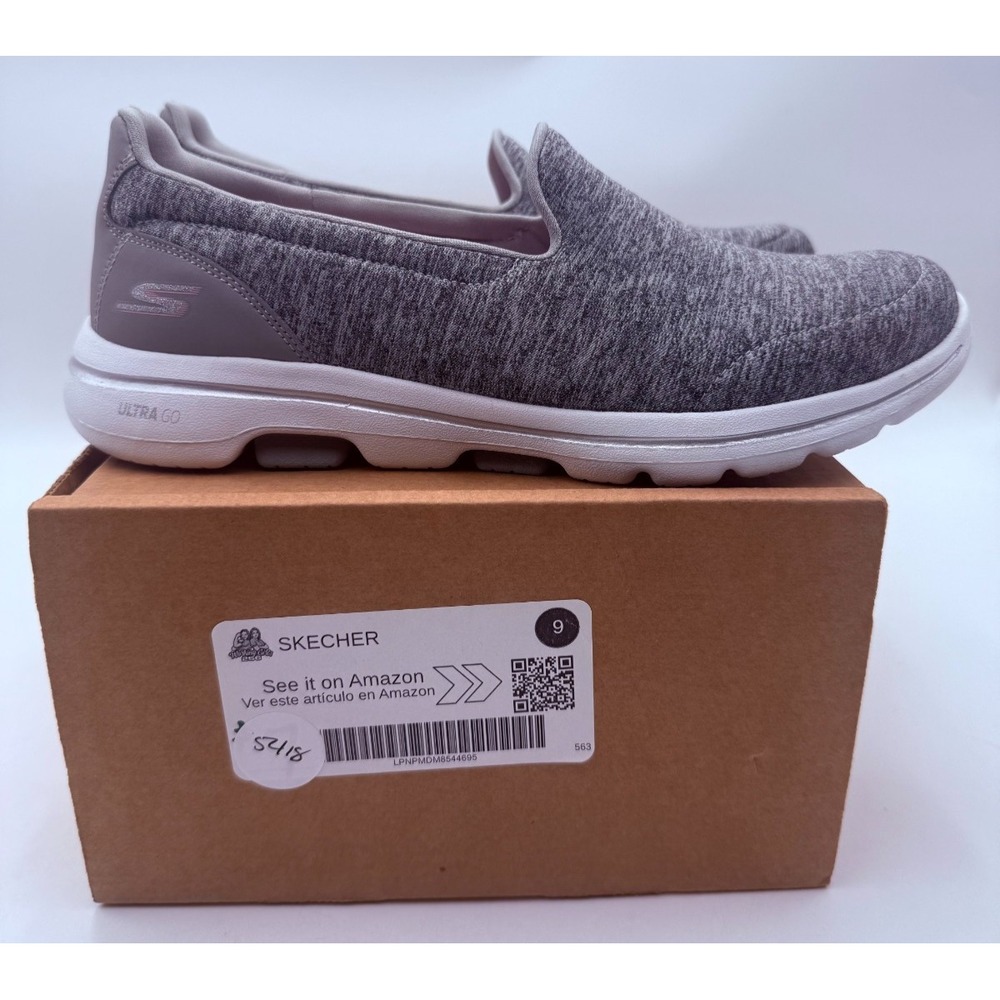 Skechers Women's 8.5 Wide Gray Ultra Go Slip On Walking Shoes 159033W Comfort